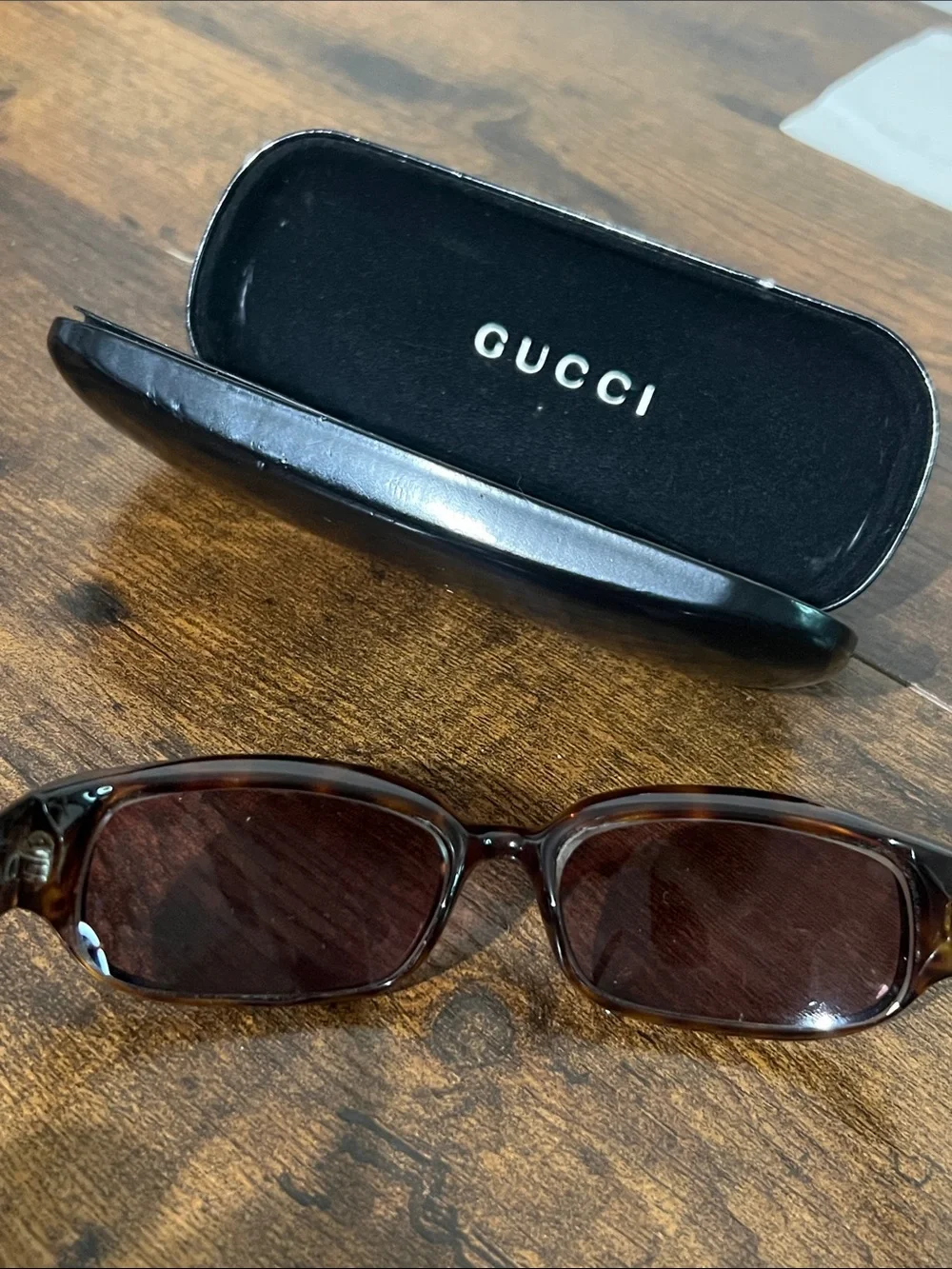 Gucci Brown Tinted Rectangular Sunglasses prescription lens’s 2455/S 54[]17 120